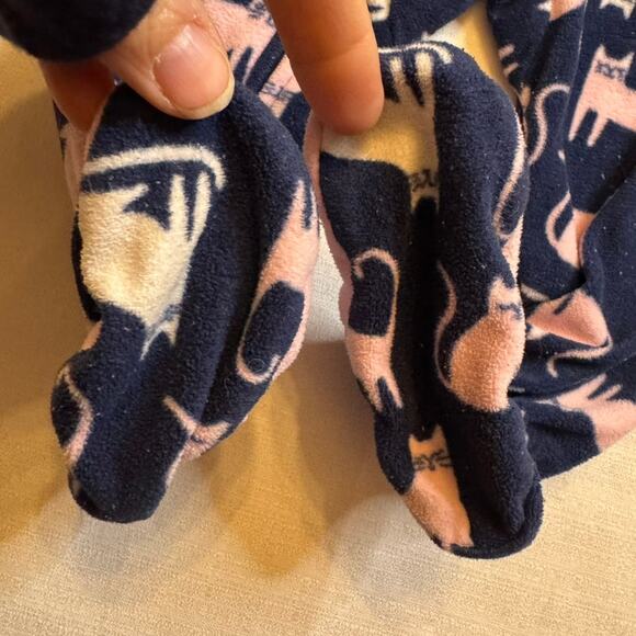 Carter's Footie Pajamas Navy Blue with Kitty Cats Size 6M - Picture 3 of 5